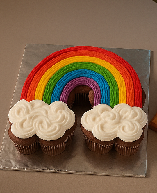 Rainbow cupcake cake.